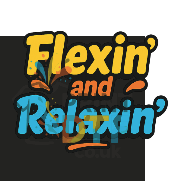 Flexin' and Relaxin' DTF transfer design – bold graphic for T-shirts